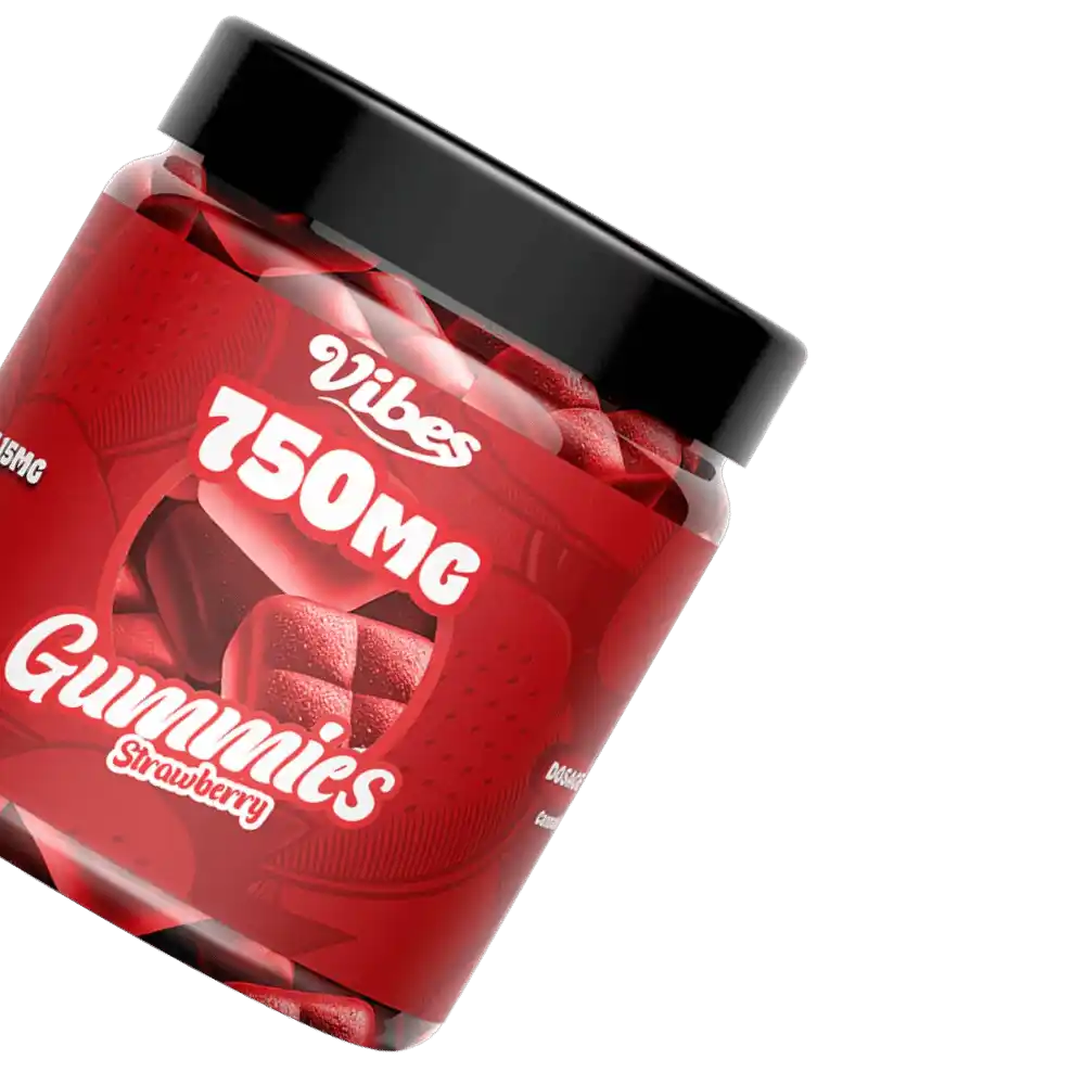 THC Gummies 750MG Fraise | Vibes