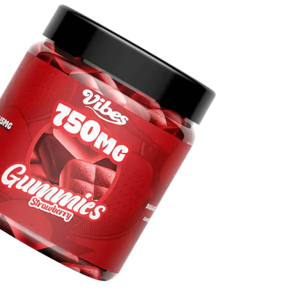 THC Gummies 750MG Fraise | Vibes