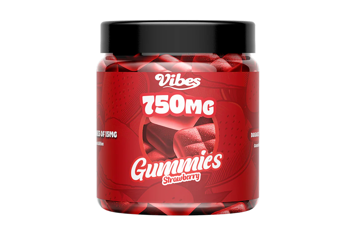THC Gummies 750MG Fraise | Vibes